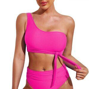 Pink Queen One Shoulder Bikini